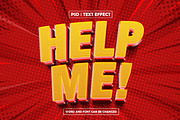 Comic style 3d help me text effect, a Layer Style Add-On by AP Market (Thumbnail 1 of 2)