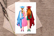 University Graduates Girls Clipart, a Person Illustration by ArtedeCatrin (Thumbnail 9 of 11)