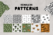 Tiger time. Palms patterns clip art, an Animal Illustration by essskina (Thumbnail 4 of 8)
