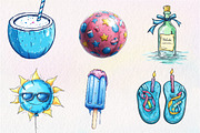Summer Happy Birthday Clipart, an Illustration by CreationArt (Thumbnail 2 of 5)