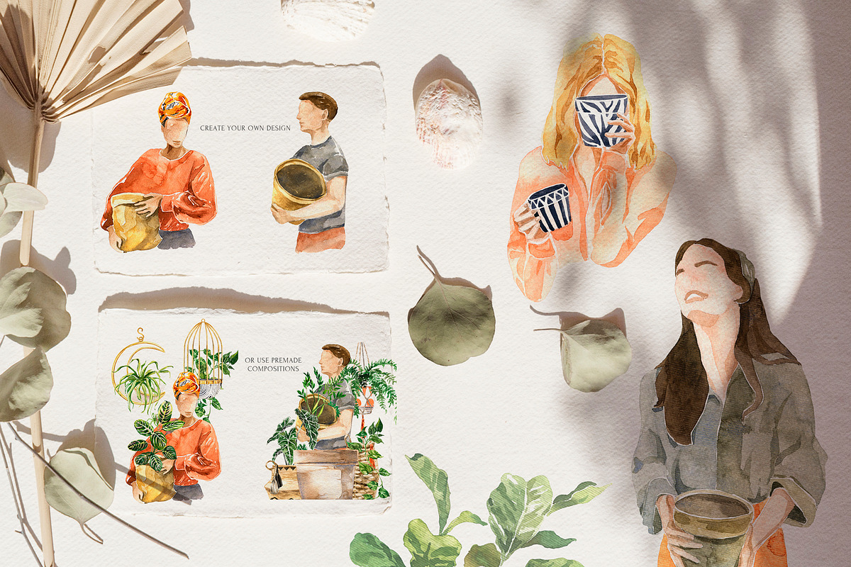 Stay Home & Love Plants Collection, a Decorative Illustration by Cat In Colour (Photo 2 of 10)