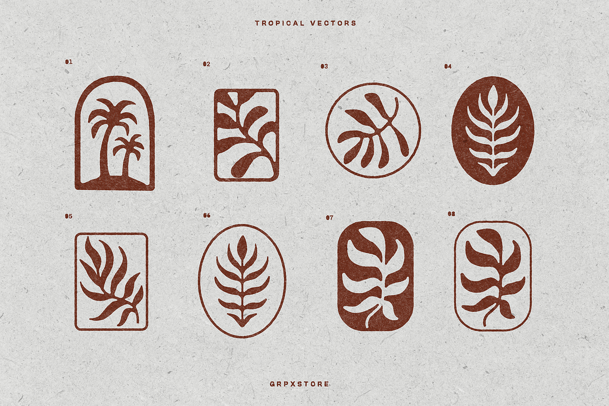 Tropical Vector Illustrations, a Decorative Illustration by GRPXSTORE (Photo 6 of 7)
