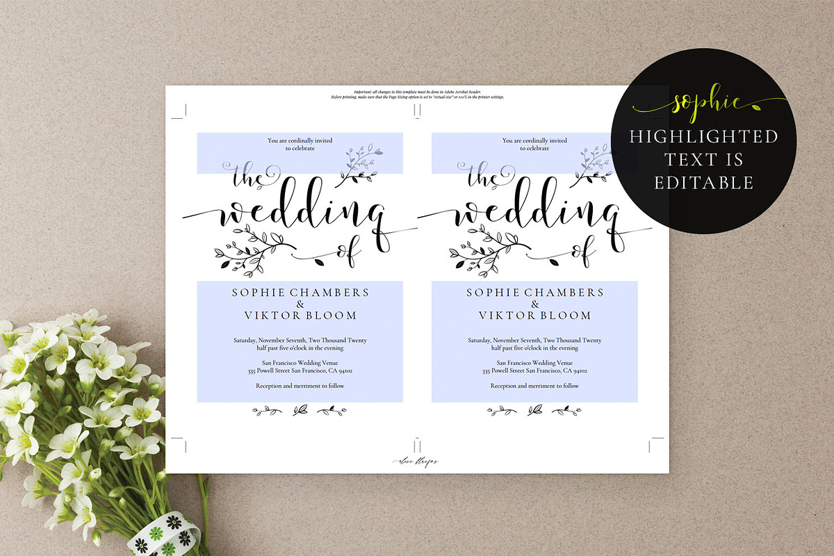 Wedding Invitation Template, Sophie, an Invitation Template by Alice Bluefox (Photo 7 of 9)