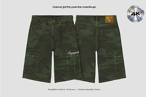 Camo jorts pants mockup