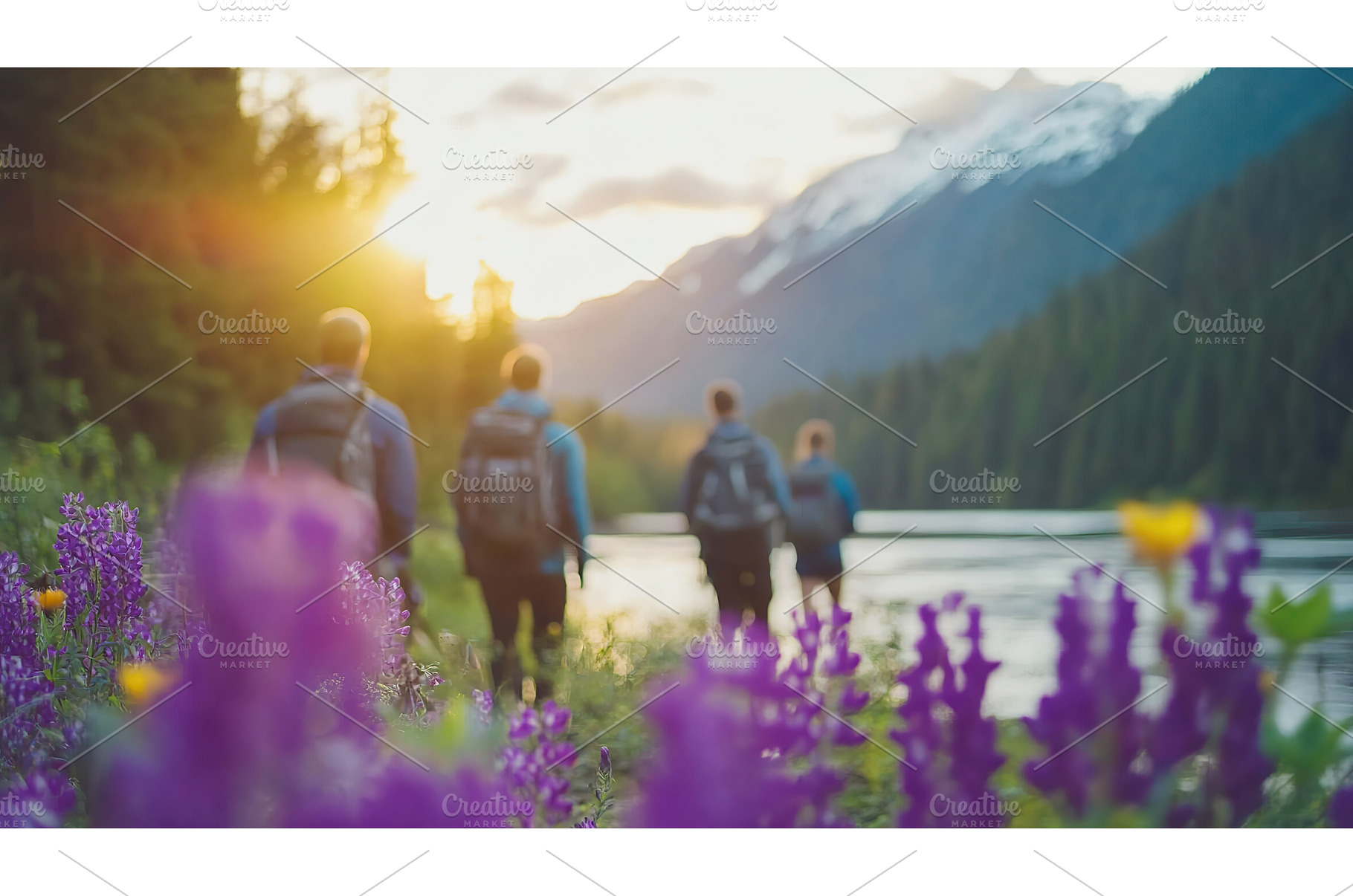Group of people backpacking through, a Nature Photo by Lermont51