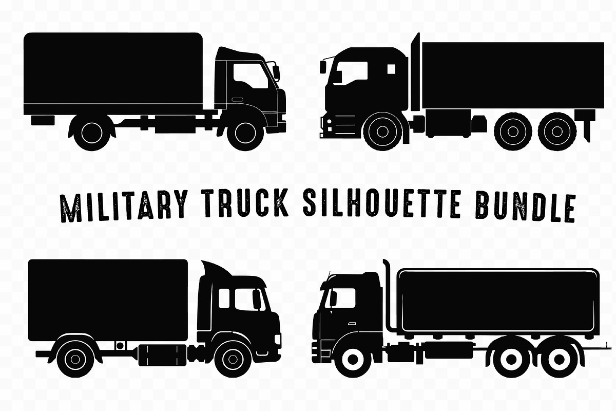 Military Truck Silhouette Vector Set, a Person Illustration by Gfx Expert Team (Photo 2 of 3)