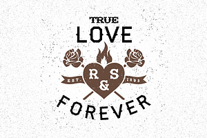 Vintage Label True Love Forever