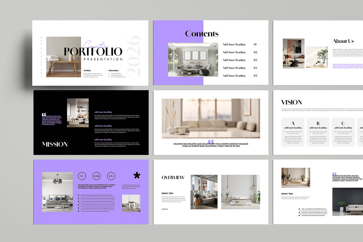 Luxury Style Portfolio Presentation, a Presentation Template by MightyDesign (Photo 1 of 7)