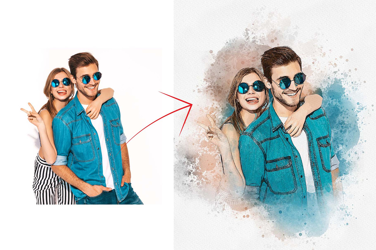 Wedding Watercolor Art Photo Effect, an Action Add-On by MRI STUDIO (Photo 8 of 22)