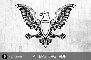 Emblem Template With Eagle