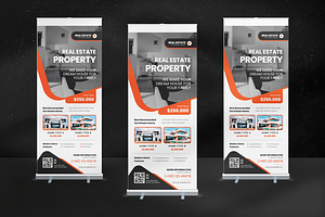 Modern Real Estate Roll Up Banner, a Print Template by Annora Studio