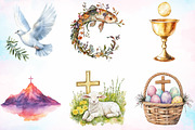 Watercolor Christian Easter Clipart, an Illustration by Canvas Craft (Thumbnail 2 of 3)