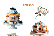 Watercolor Brunch Clipart blueberry, a Food Illustration by VM PARTYS  BY TAIRUMA (Thumbnail 7 of 10)