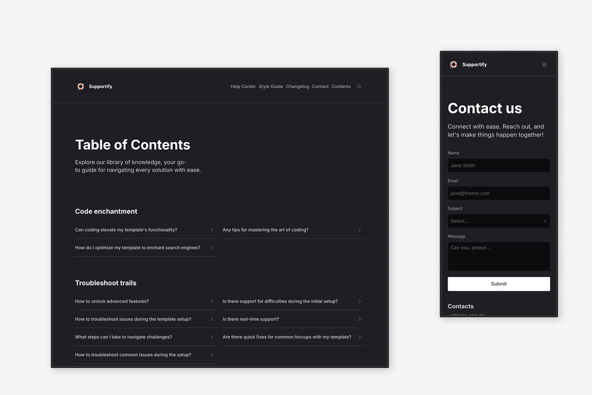 Supportify - Framer template, an UI Kit Template by antrdnv (Photo 5 of 5)