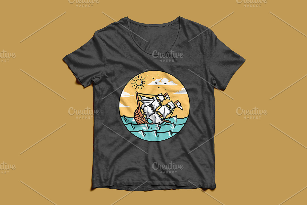 ship sinking in the ocean, an Illustration by gunaonedesign (Photo 4 of 5)