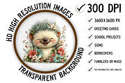 Whimsical Spring Hedgehog Clipart, an Illustration by Craft Nest (Thumbnail 2 of 11)