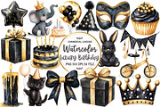 Luxury Black Kids Birthday Clipart, an Illustration by OK Design (Thumbnail 1 of 5)