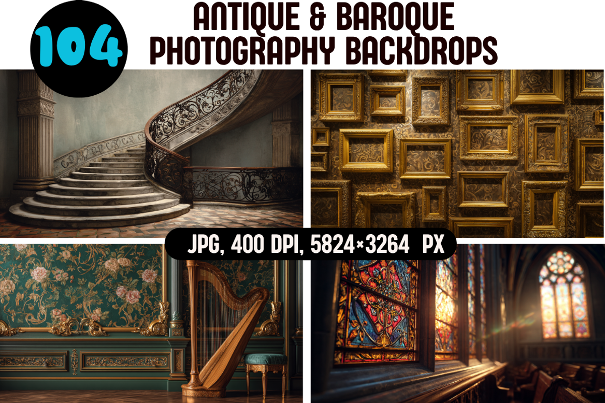 Classic and Baroque Photo Backdrops, an Object Graphic by PrintHaven Designs (Photo 1 of 11)