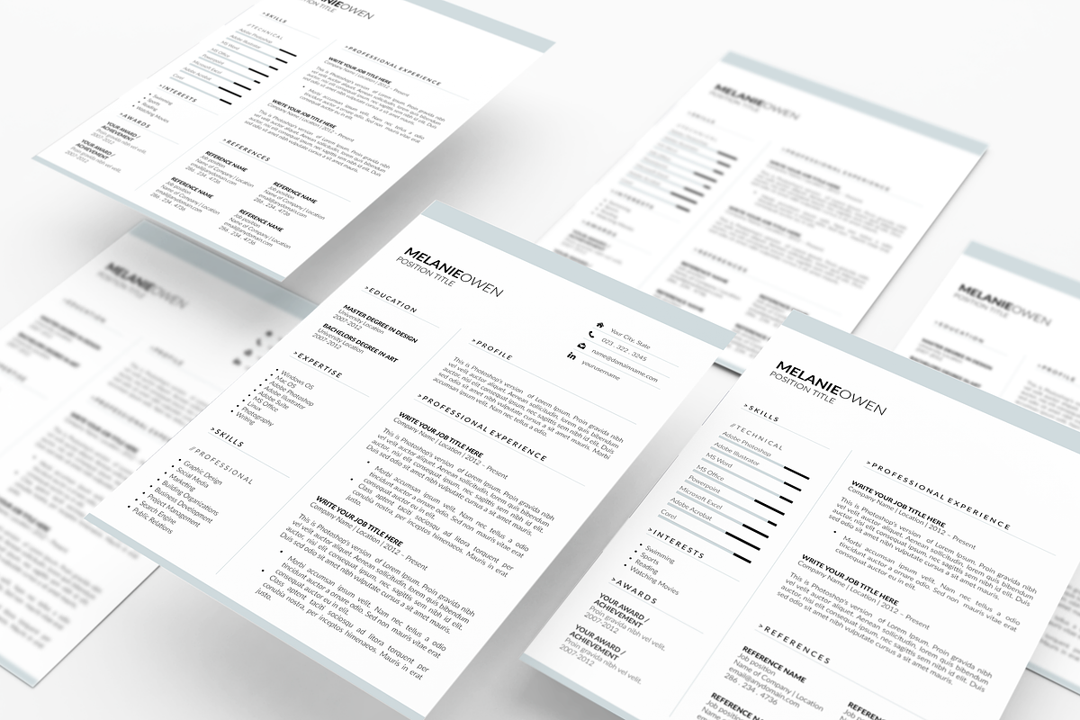 Customizable 5 Page Resume Template, a Resume Template by GraphicFlava (Photo 8 of 8)