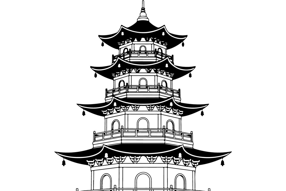 Pagoda Temple Silhouette, an Object Graphic by Designer_Momina (Photo 15 of 20)