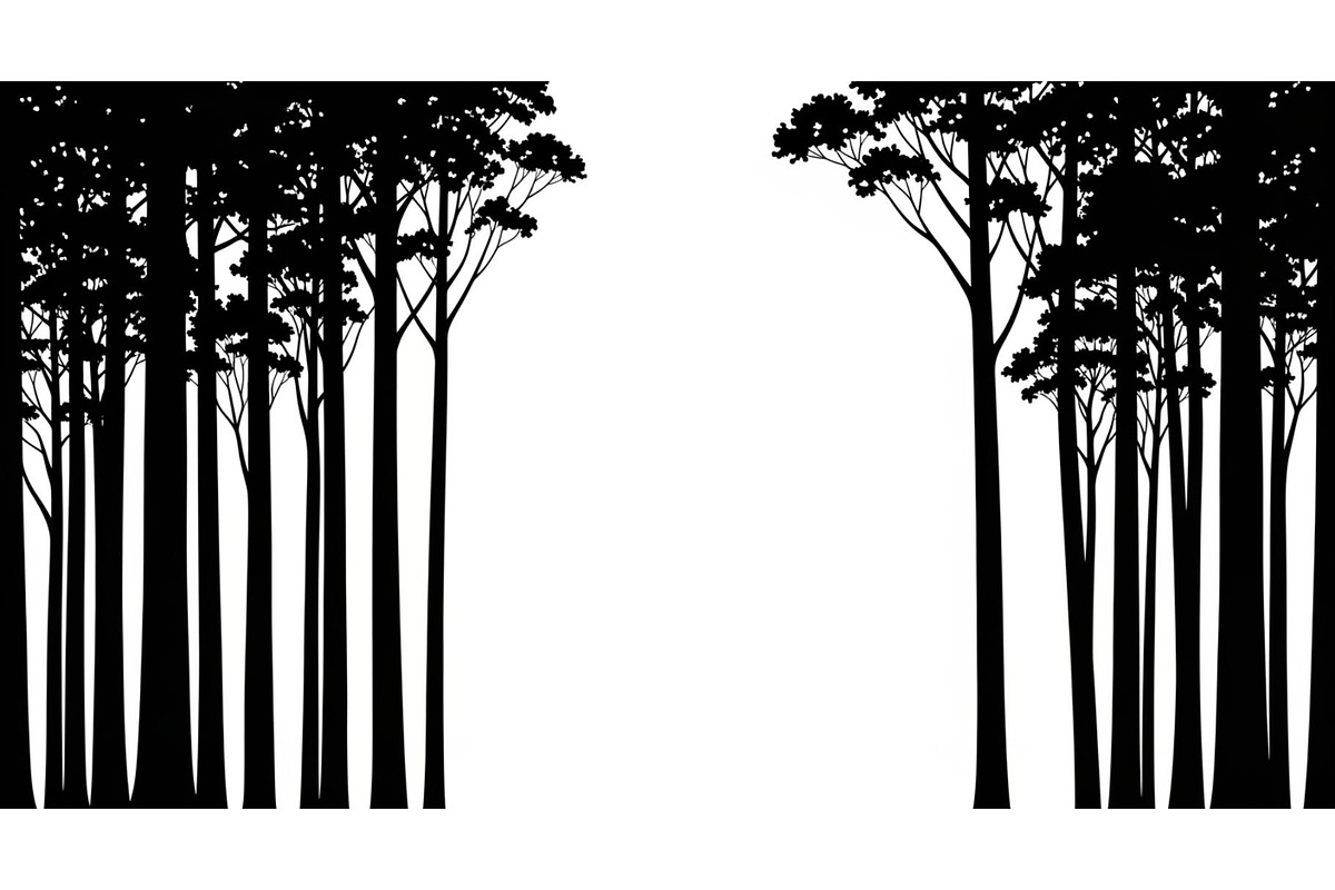 Forest Frame Silhouette SVG Bundle, an Illustration by jahid234 (Photo 4 of 51)