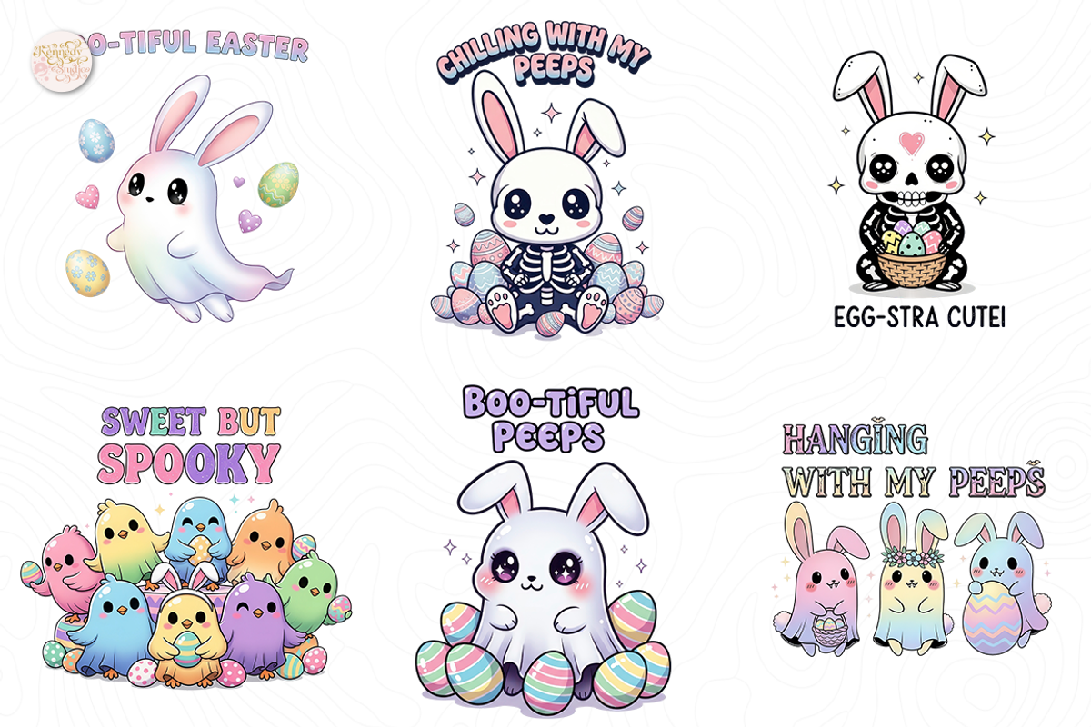 Cute Spooky Easter PNG Clipart., an Object Illustration by KennedyStudio (Photo 3 of 5)