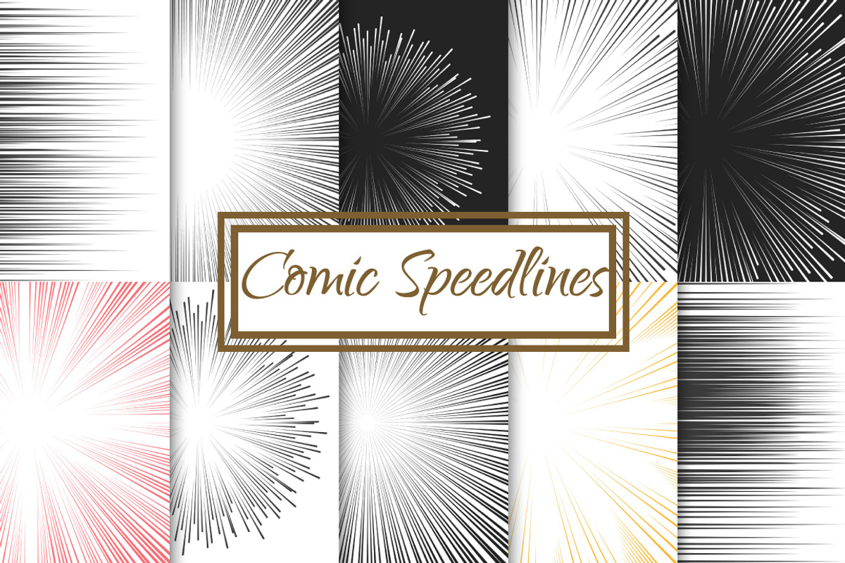 Comic Speed Line backgrounds, an Illustration by Milky April