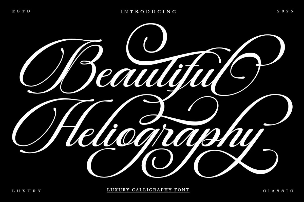 Beautiful Heliography Script, a Script Font by Has_rizal (Photo 1 of 12)
