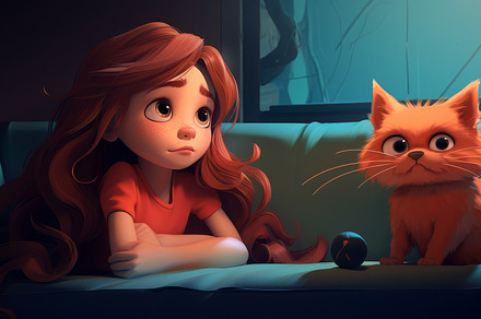 girl with a cat, a Photo by Pictures for you!!!!!!!!!