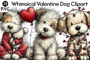 Whimsical Valentine Dog Clipart, an Illustration by Daily.Designs (Thumbnail 1 of 7)