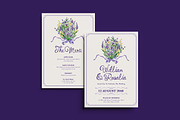 Lavender Bouquet Wedding Invitation, an Invitation Template by iDoodle Studio (Thumbnail 1 of 4)