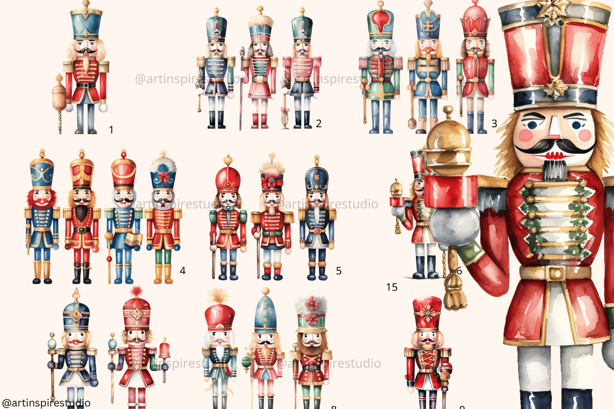Nutcracker Watercolor Cliparts, an Object Graphic by artinspirestudio (Photo 3 of 3)