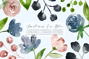 I'm Blue Watercolor Flowers Clip Art, an Illustration by OM Creativ (Thumbnail 1 of 8)