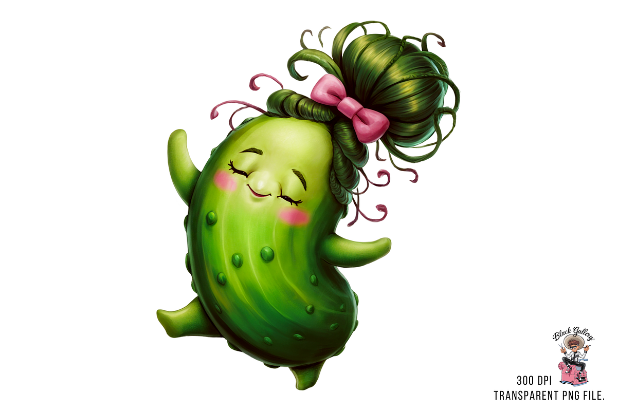 Cute Cucumber PNG Bundle, a Graphic by Clipart Bloom (Photo 8 of 11)