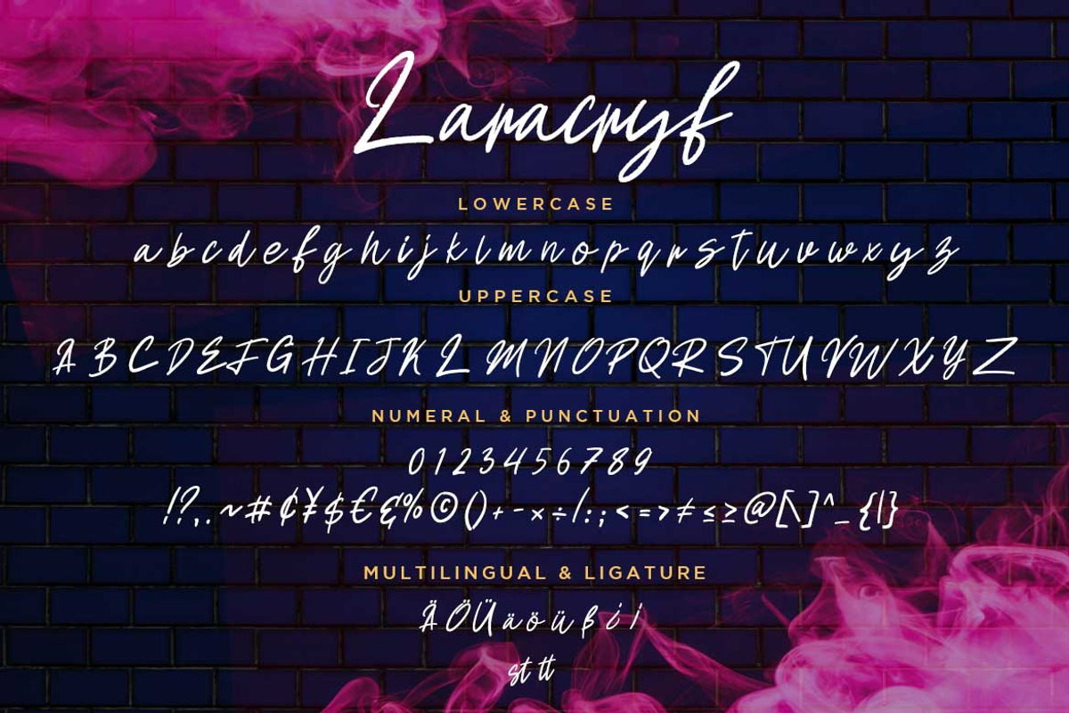 Laracryf Brush Business Font preview 7