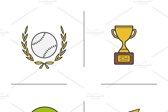 Baseball Icons. Vector