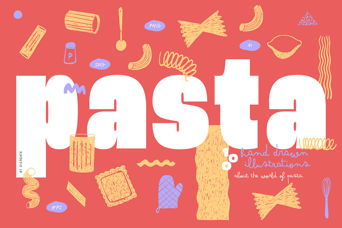 Italian Food Vector Illustration, a Food Illustration by dicreate (Photo 3 of 9)