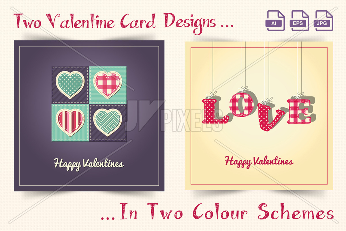 Valentines Day Card Designs, an Illustration by jv_pixels (Photo 2 of 2)