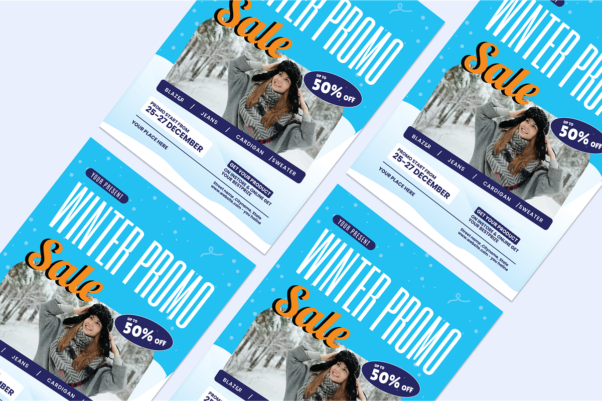 Blue Winter Sale Flyer, a Flyer Template by SquidPixey (Photo 5 of 6)