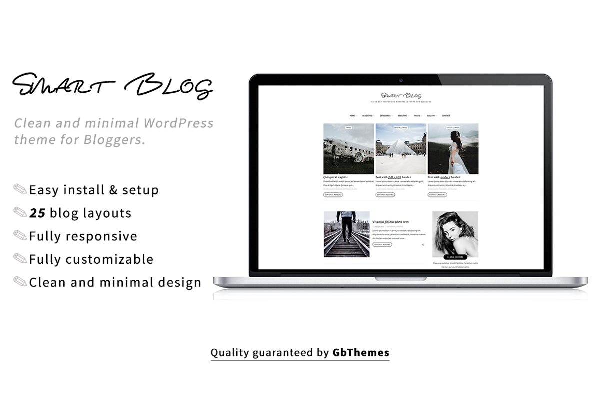 SmartBlog - WordPress Theme for Blog, a WordPress Template by GbThemes (Photo 1 of 9)