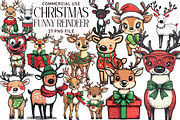 Funny Quirky Christmas Reindeer Clip, an Illustration by Daily.Designs (Thumbnail 1 of 5)