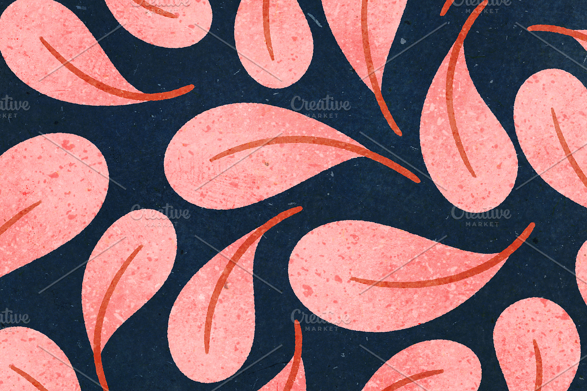 Midnight Coral Bloom Pattern, a Pattern Graphic by Rebecca Flaherty (Photo 3 of 3)