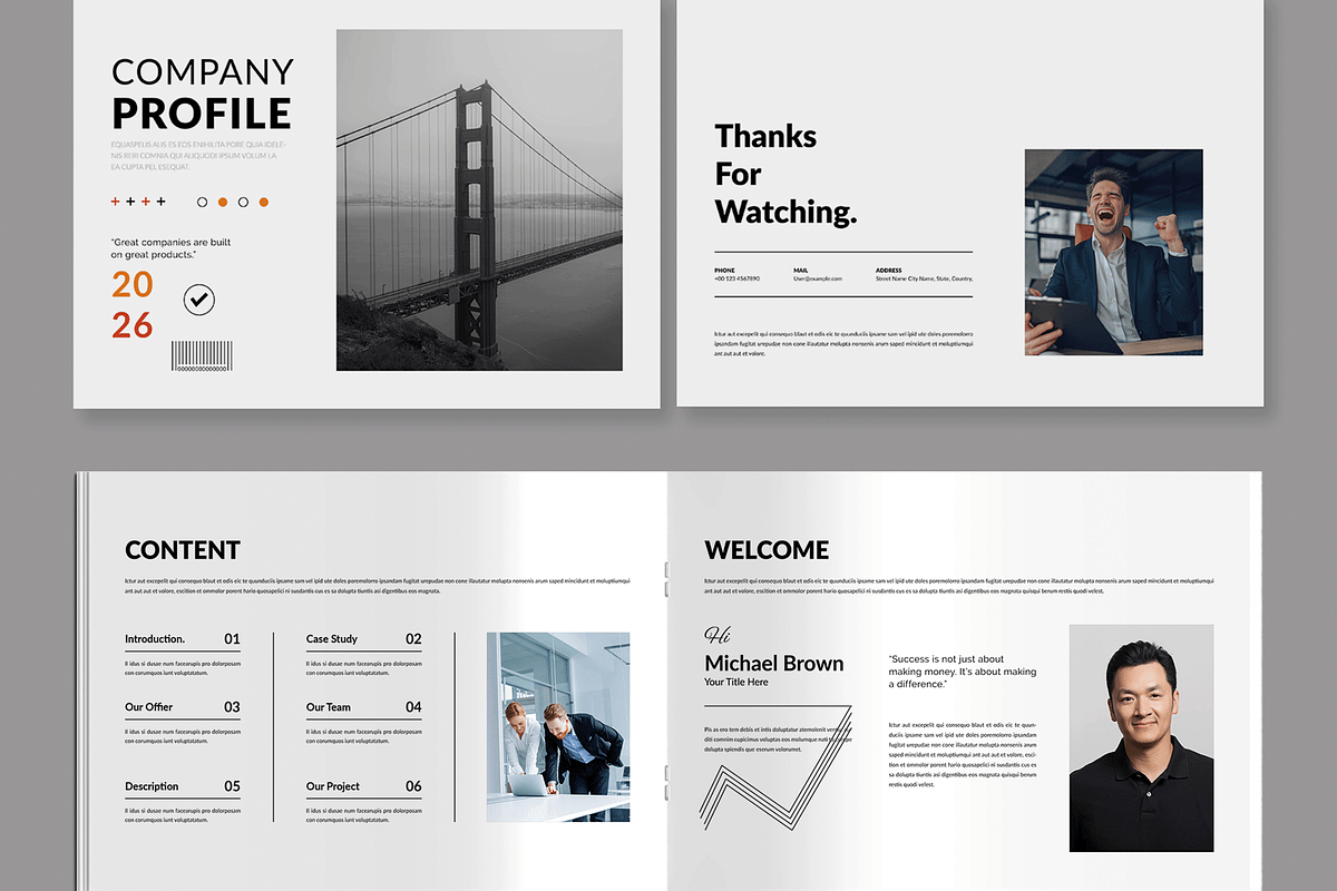 Company Profile Layout, a Brochure Template by MightyDesign (Photo 2 of 8)