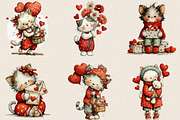 Valentine Cat Clipart Bundle., an Illustration by SVGArt (Thumbnail 9 of 10)