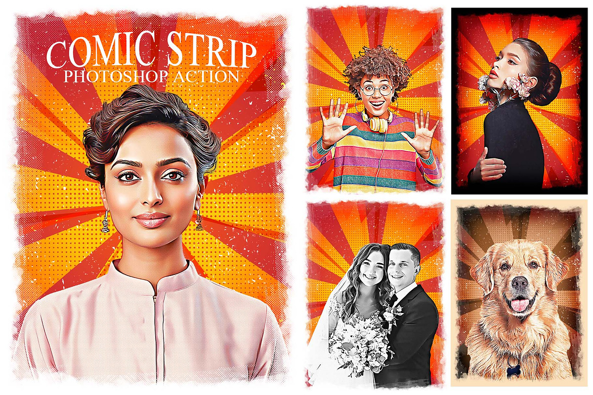 Comic Strip Photoshop Action, an Action Add-On by MRI STUDIO | Creative ...