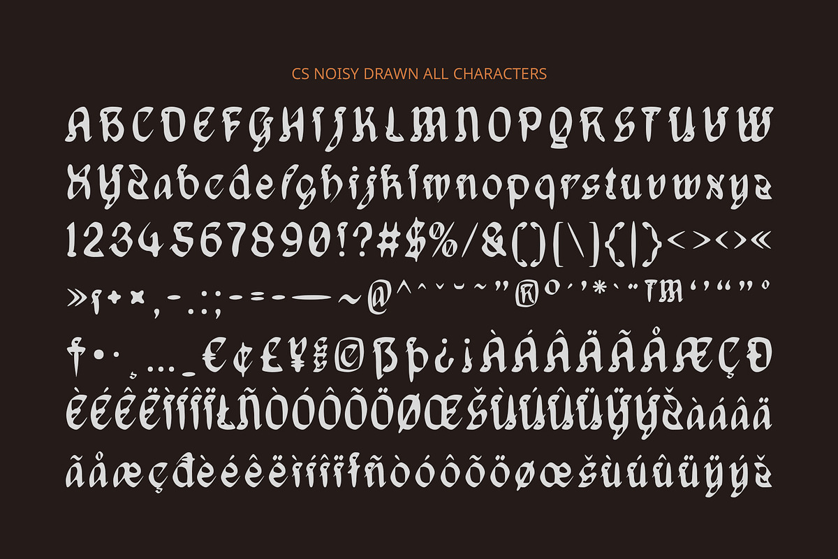 CS Noisy Drawn, a Blackletter Font by Craft Supply Co. (Photo 8 of 8)