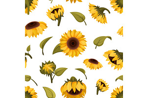 Sunflowers Pattern. Seamless