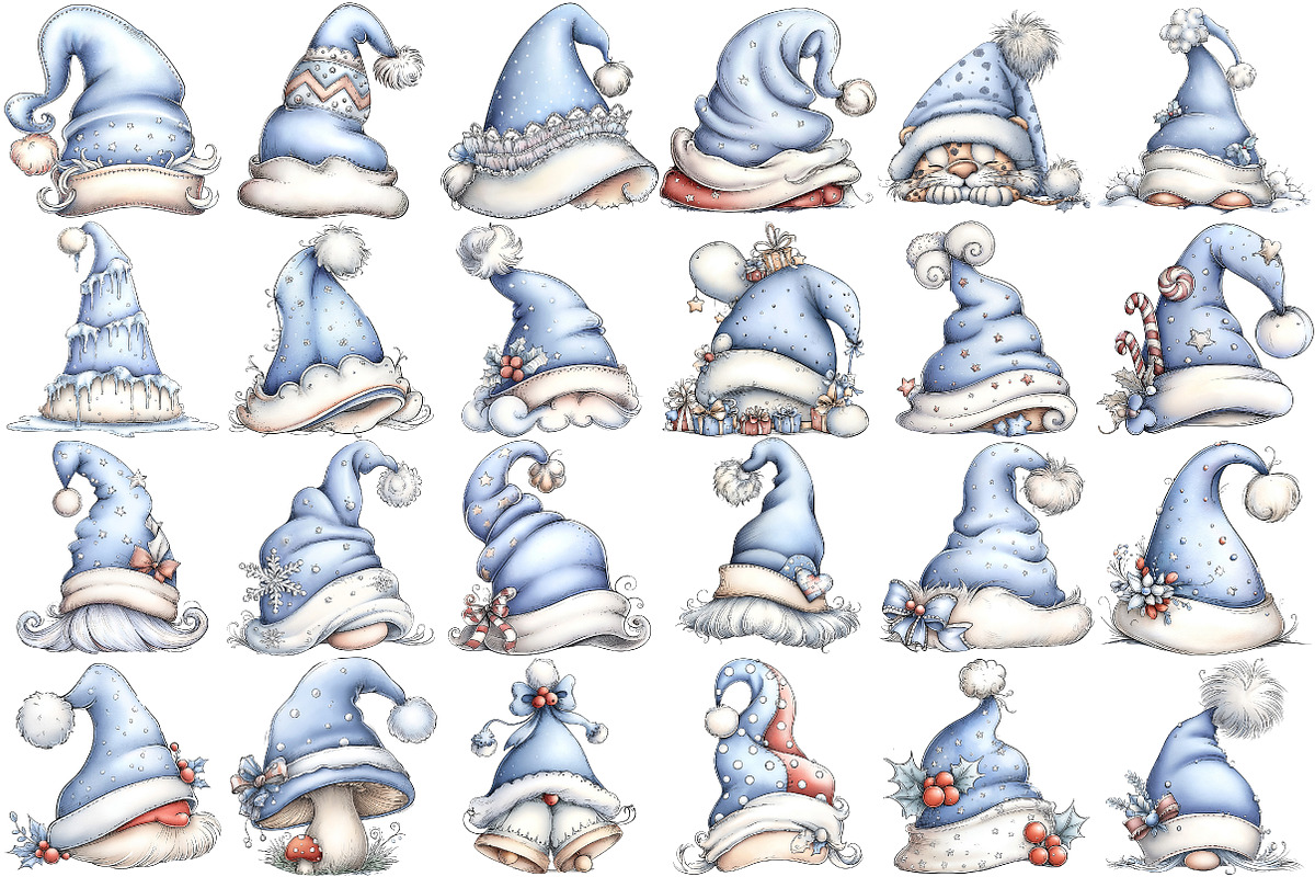 Whimsical Santa Hat Clipart, an Illustration by Pixels.Craft (Photo 5 of 6)