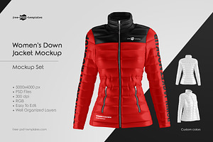 Women's Down Jacket Mockup Set