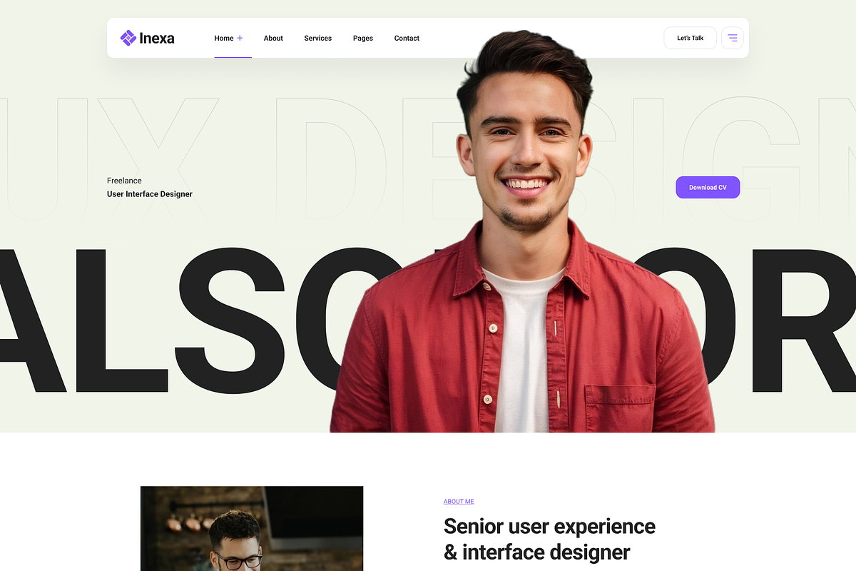 Inexa - Personal Portfolio HTML, a HTML Template by AliThemes (Photo 2 of 10)